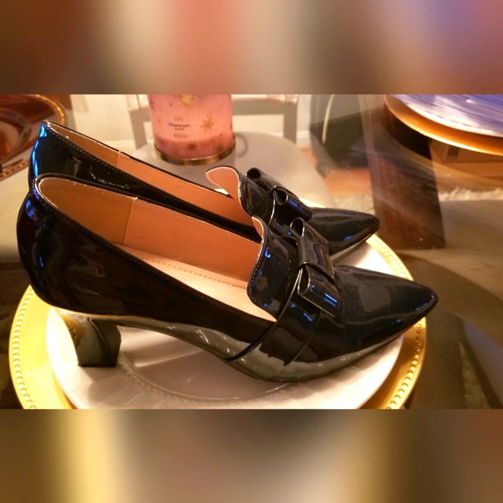 Navy 3 inch stable heel